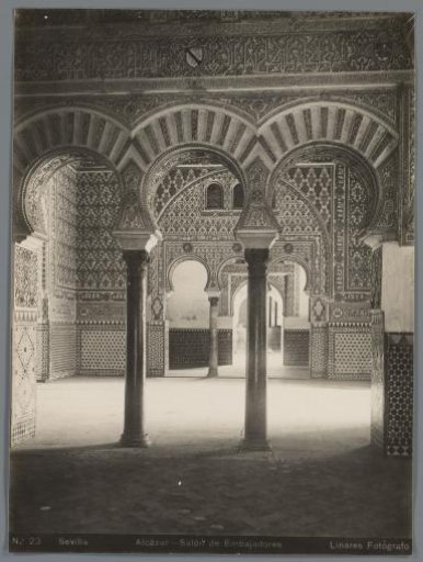 Interior of the Salon de Embajadores in the Royal Palace of Seville, Spain