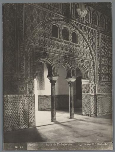 Interior of the Salon de Embajadores in the Royal Palace of Seville, Spain