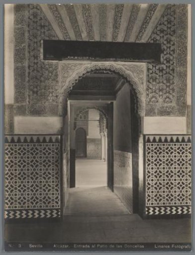 Entrance to the Patio de la Doncellas in the Royal Palace of Seville, Spain