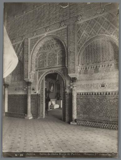 Interior of the Salón de Doña Maria de Padilla in the Royal Palace of Seville, Spain