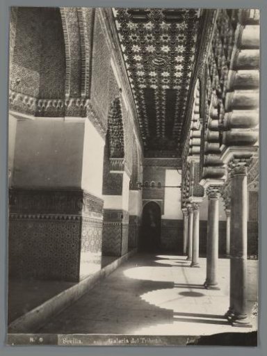 Interior of the Galeria del Tributo in the Royal Palace of Seville, Spain