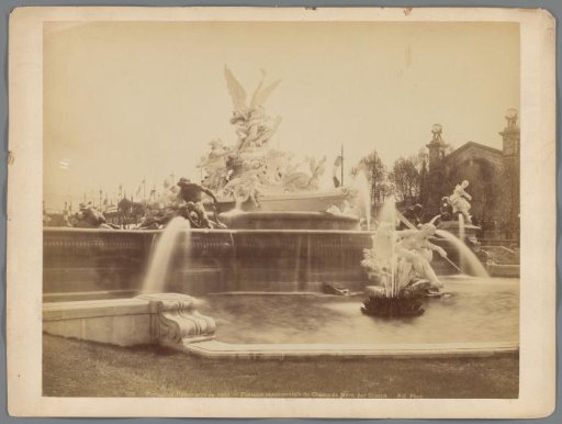 Monumental fountain at the Champ-de-Mars in Paris