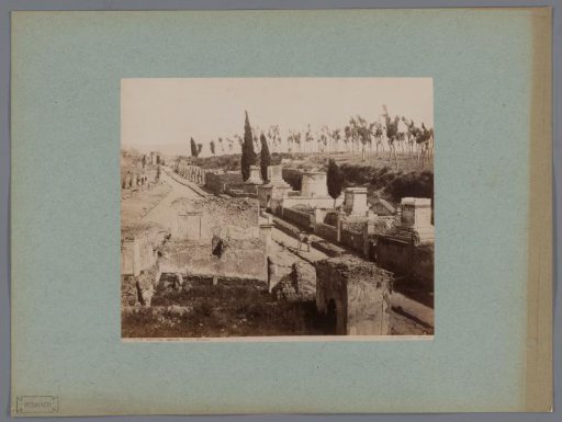 View of the Strada delle Tombe at Pompeii, Italy