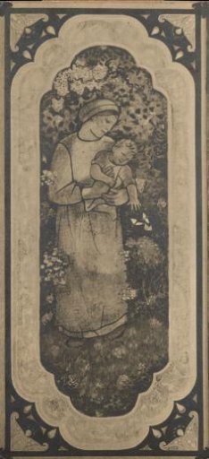 Photographic Reproduction of a Design Drawing with a Woman and Child for a Stained-Glass Window by Richard Roland Holst