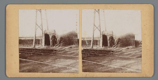 Man with an Air Rifle Along a Railway Track