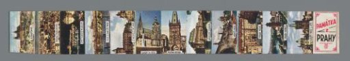 Miniature leporello album with twelve photographs of Prague
