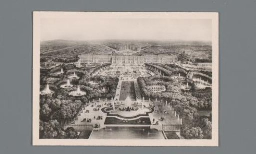 Photographic reproduction of a painting of a view of the Palace of Versailles