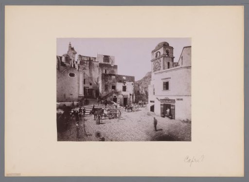 People on a Square in Capri, Italy