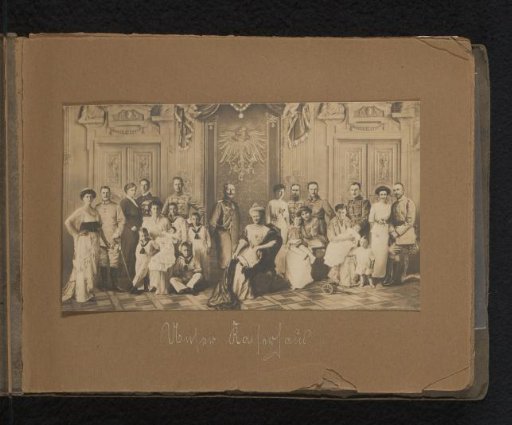 Group portrait of the imperial family with Wilhelm II of Germany and his wife Augusta Victoria of Schleswig-Holstein-Sonderburg-Augustenburg in the front center