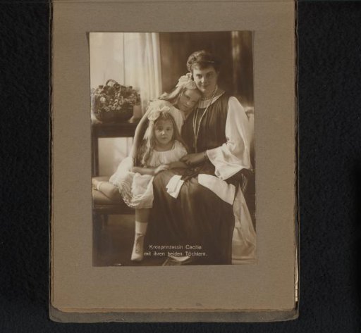 Portrait of Cecilie of Mecklenburg-Schwerin with her daughters Alexandrine of Prussia and Cecilia of Prussia