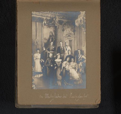 Group portrait of the imperial family with Wilhelm II of Germany and his wife Augusta Victoria of Schleswig-Holstein-Sonderburg-Augustenburg in the front center