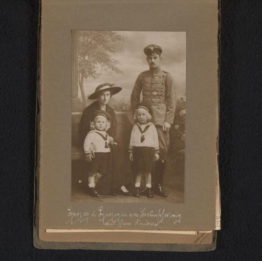 Group portrait of Ernst August of Brunswick and Victoria Louise of Prussia with their children Ernst August of Hanover and George William of Brunswick