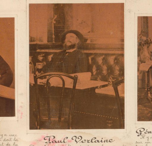 Portrait of Paul Verlaine in a café