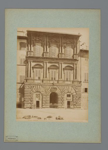 View of the façade of the Palazzo Uguccioni in Florence, Italy
