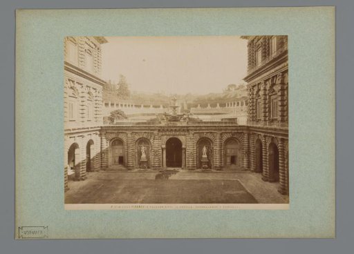 View of the courtyard of the Palazzo Pitti, designed by Brunelleschi and Fancelli, Florence, Italy