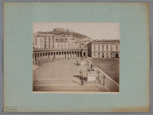 View of the Piazza del Plebiscito with the Largo Palazzo and in the Background the Sant'Elmo, Naples, Italy
