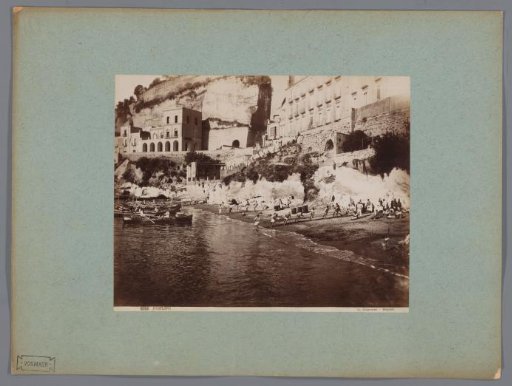 Fishing Boats Being Hauled onto the Beach at Posillipo, Italy