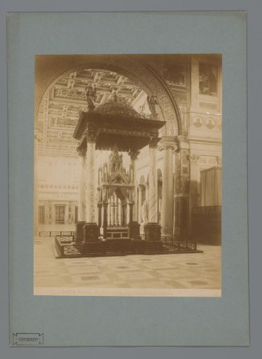 View of the ciborium of St. Paul Outside the Walls, enclosed by a baldachin