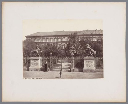 Two Bronze Sculptures of Horses at the Entrance of the Royal Palace, Naples, Italy
