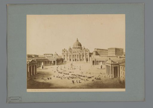Photographic reproduction of a painting of St. Peter's Square in Vatican City, Italy