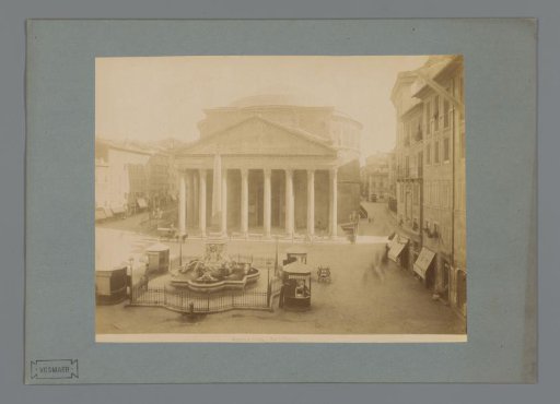 View of the Piazza della Rotonda with the Macuteo obelisk and the Pantheon in Rome, Italy