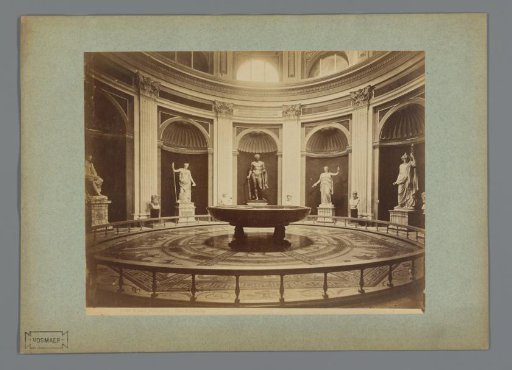 Interior of the Round Hall in the Vatican Museums in Rome, Italy