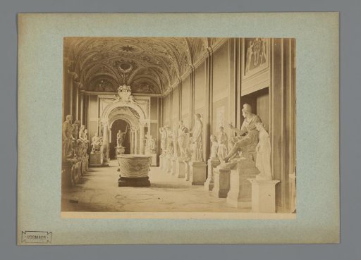 Interior of a sculpture gallery in the Vatican Museums in Rome, Italy