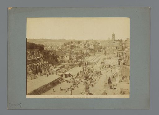 View of the Roman Forum from Santa Francesca Romana in Rome, Italy