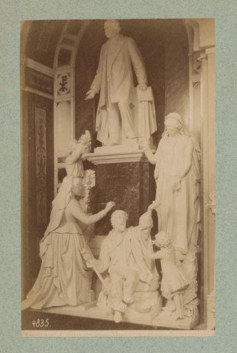 Tomb monument for Pellegrini after Domenico Carli at the Staglieno Cemetery in Genoa, Italy