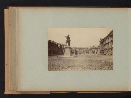View of the Cour de Marbre and the equestrian statue of Louis XIV in the Palace of Versailles