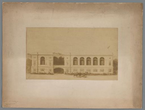 Photographic reproduction of a painting depicting the Zoological Station at Naples