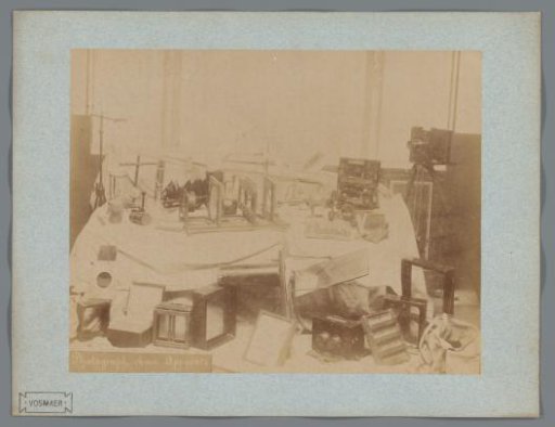 Collection of cameras, lenses, stereoscopes, and projectors