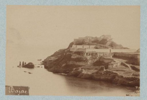 View of ruins on the coast at Baia