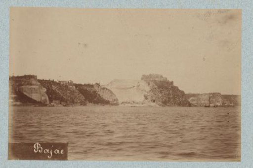 View of ruins along the coast at Baia