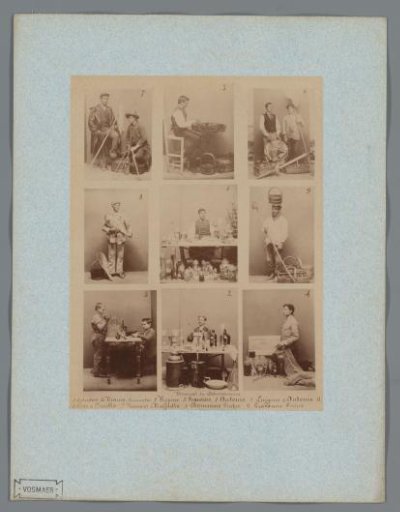Nine portraits of unknown employees of the Zoological Station in Naples