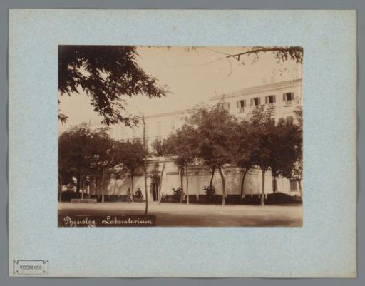 Exterior of the physiological laboratory, possibly in Naples
