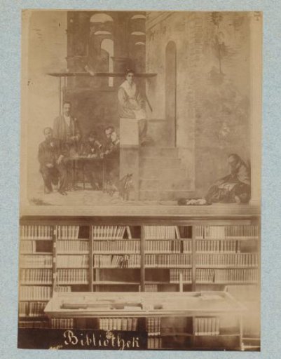 Interior of the library at the Zoological Station in Naples