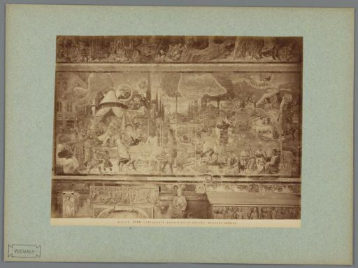 Photographic reproduction of the fresco The Sacrifice of Abraham by Benozzo Gozzoli