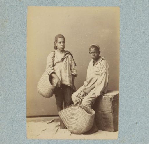 Portrait of Two Unknown Boys with Baskets