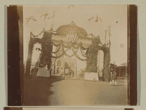Arch of triumph in honor of the inauguration of President Kruger in Pretoria