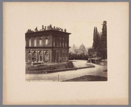View of the Palazzo Pitti, the Boboli Gardens and the Cathedral of Florence, Italy