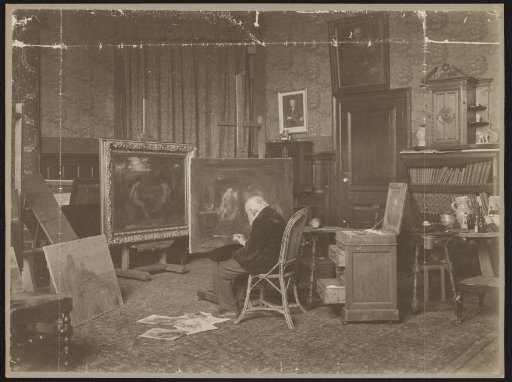 Jozef Israëls in his studio in The Hague