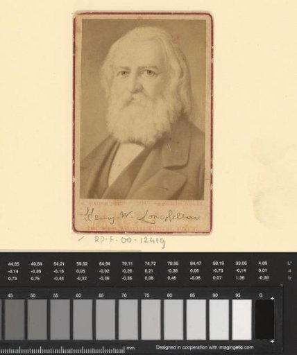 Photographic reproduction of a painted portrait of Henry Wadsworth Longfellow