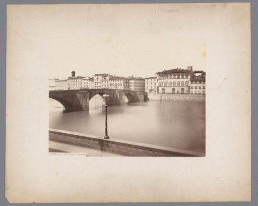 View of the Ponte della Grazia over the Arno in Florence, Italy