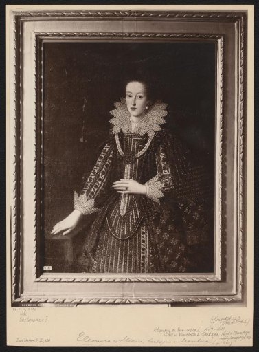 Photographic reproduction of a painted portrait of Eleonora de' Medici, Duchess of Mantua