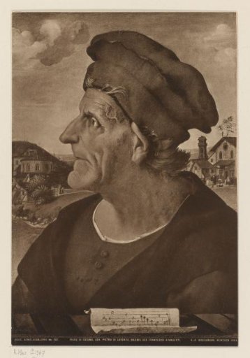 Photographic reproduction of a painted portrait of Francesco Giamberti da Sangallo, by Piero di Cosimo
