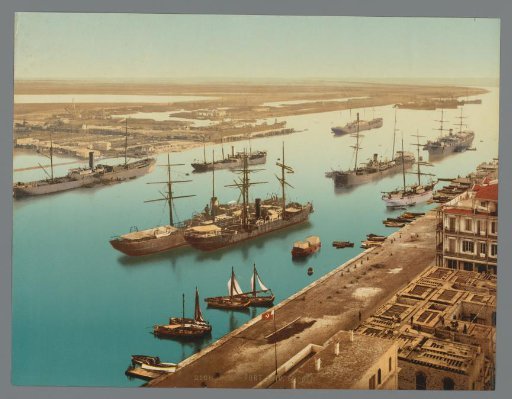 View of the Suez Canal in Port Said