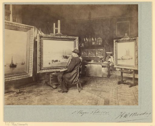 Hendrik Willem Mesdag in his studio