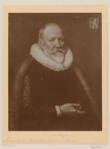 Photographic reproduction of a painted portrait of Maerten Ruychaver, burgomaster of Haarlem