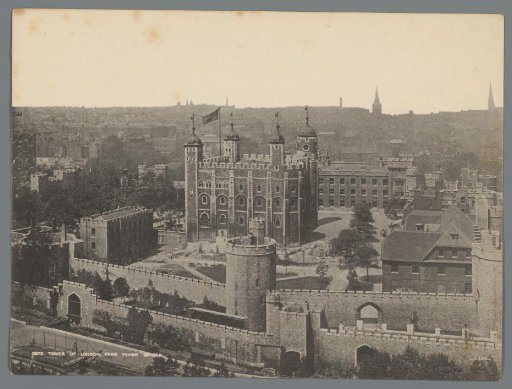 View of the Tower of London, seen from Tower Bridge